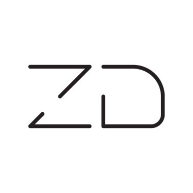zd ilk harf vektör logo simgesi