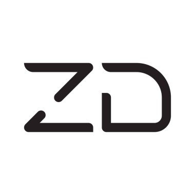 zd ilk harf vektör logo simgesi