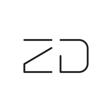zd ilk harf vektör logo simgesi