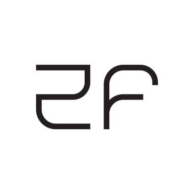 zf ilk harf vektör logo simgesi