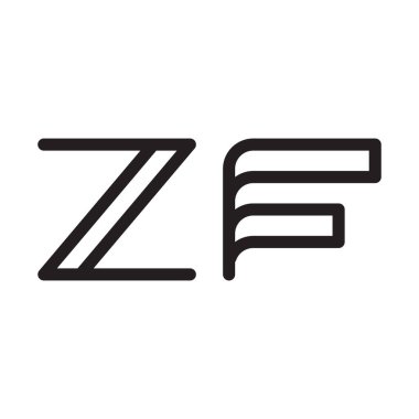 zf ilk harf vektör logo simgesi