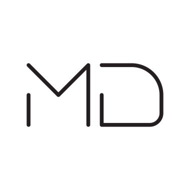 MD ilk harf vektör logo simgesi