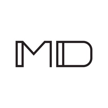 MD ilk harf vektör logo simgesi