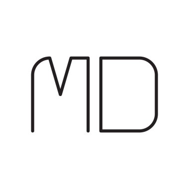 MD ilk harf vektör logo simgesi