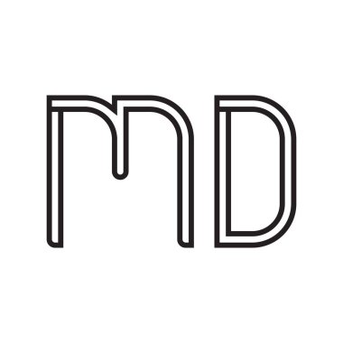 MD ilk harf vektör logo simgesi