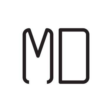MD ilk harf vektör logo simgesi