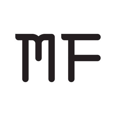 mf ilk harf vektör logo simgesi