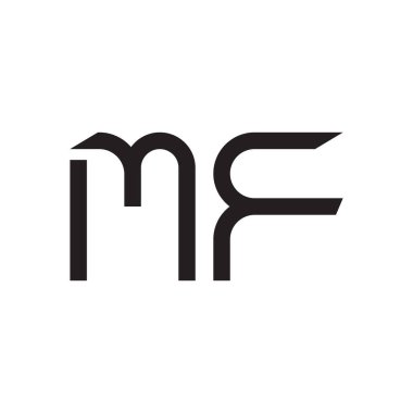 mf ilk harf vektör logo simgesi