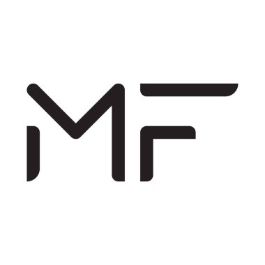 mf ilk harf vektör logo simgesi
