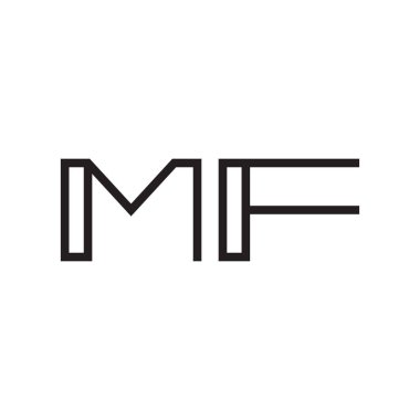 mf ilk harf vektör logo simgesi