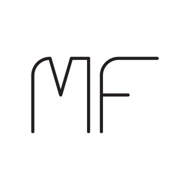 mf ilk harf vektör logo simgesi