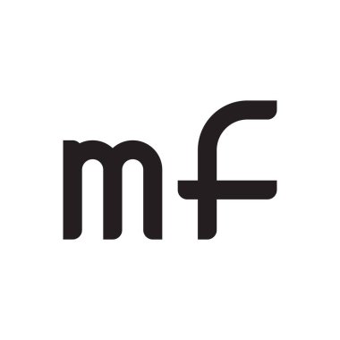 mf ilk harf vektör logo simgesi