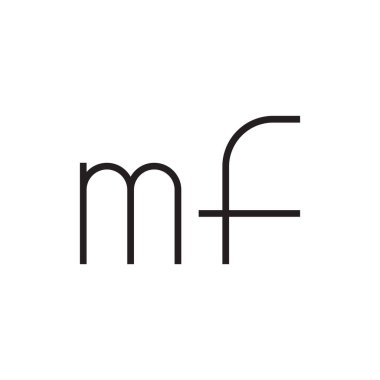 mf ilk harf vektör logo simgesi