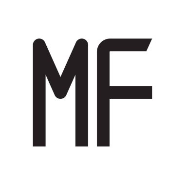 mf ilk harf vektör logo simgesi