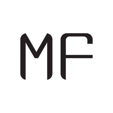 mf ilk harf vektör logo simgesi