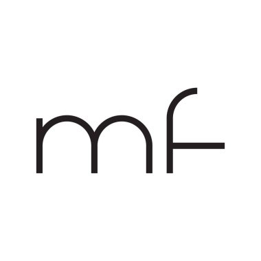 mf ilk harf vektör logo simgesi