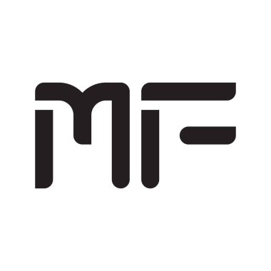 mf ilk harf vektör logo simgesi