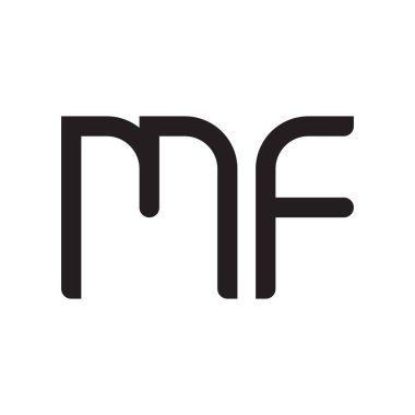 mf ilk harf vektör logo simgesi