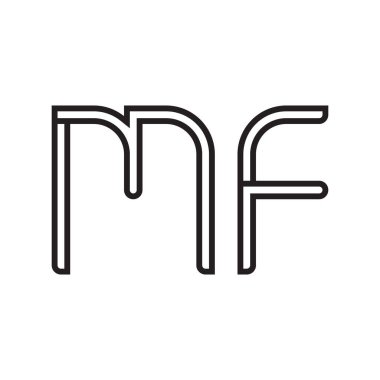 mf ilk harf vektör logo simgesi
