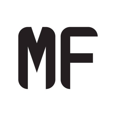 mf ilk harf vektör logo simgesi