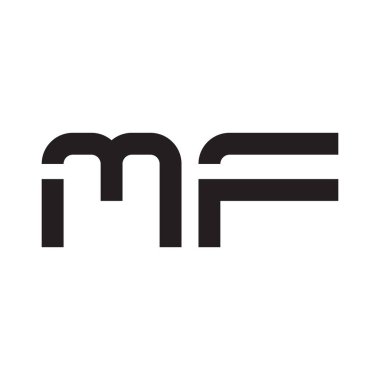mf ilk harf vektör logo simgesi