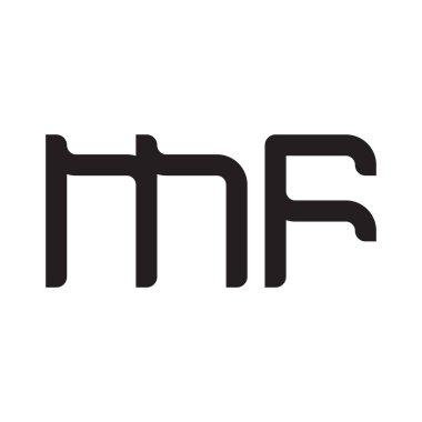 mf ilk harf vektör logo simgesi