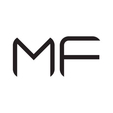 mf ilk harf vektör logo simgesi