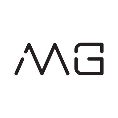 mg ilk harf vektör logo simgesi