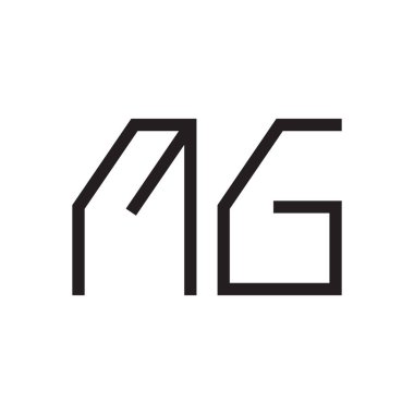 mg ilk harf vektör logo simgesi