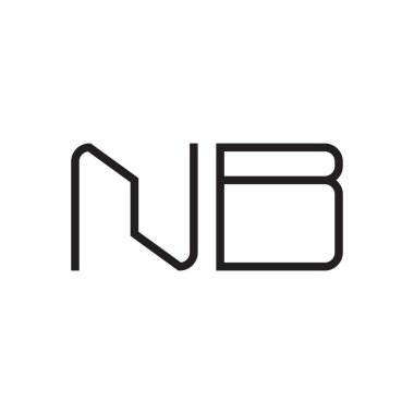 nb ilk harf vektör logo simgesi