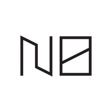 nb ilk harf vektör logo simgesi