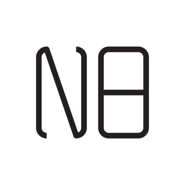 nb ilk harf vektör logo simgesi