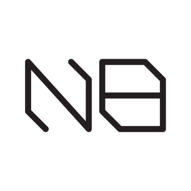 nb ilk harf vektör logo simgesi