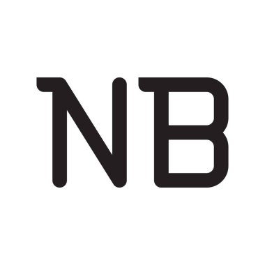 nb ilk harf vektör logo simgesi