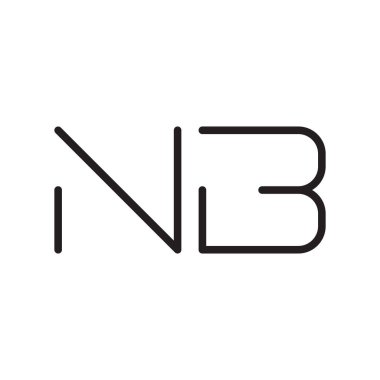 nb ilk harf vektör logo simgesi