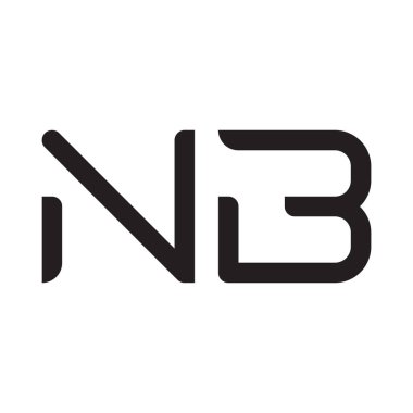 nb ilk harf vektör logo simgesi