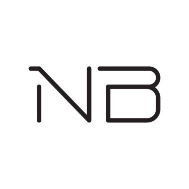nb ilk harf vektör logo simgesi