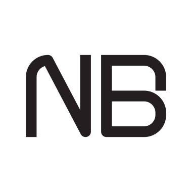 nb ilk harf vektör logo simgesi