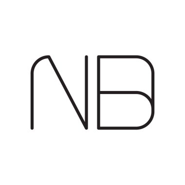 nb ilk harf vektör logo simgesi