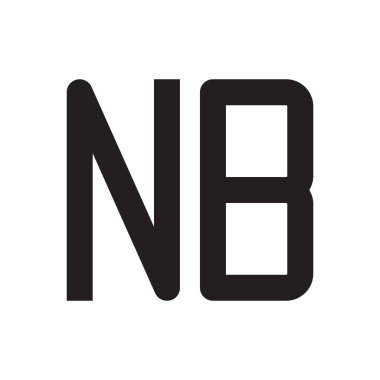 nb ilk harf vektör logo simgesi