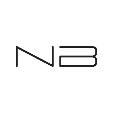 nb ilk harf vektör logo simgesi