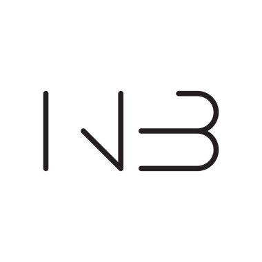 nb ilk harf vektör logo simgesi
