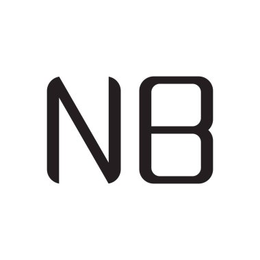 nb ilk harf vektör logo simgesi