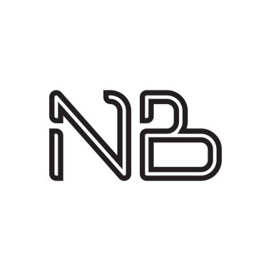 nb ilk harf vektör logo simgesi