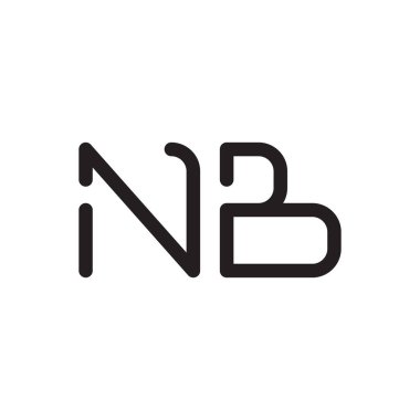 nb ilk harf vektör logo simgesi