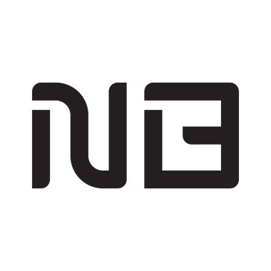 nb ilk harf vektör logo simgesi