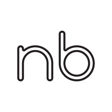 nb ilk harf vektör logo simgesi