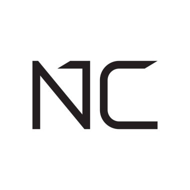 nc ilk harf vektör logo simgesi