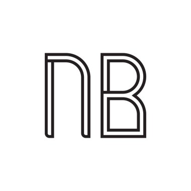 nb ilk harf vektör logo simgesi