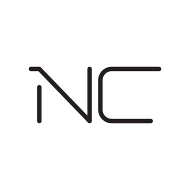 nc ilk harf vektör logo simgesi